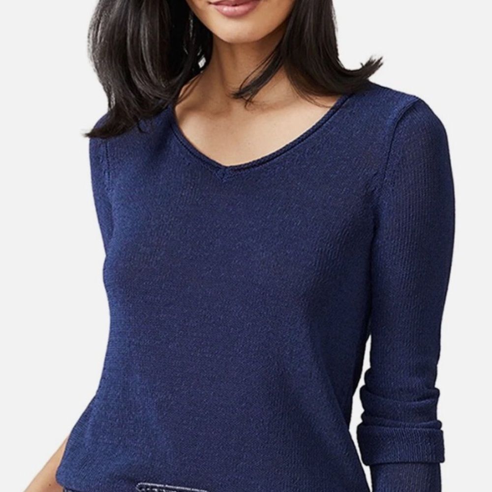 J. McLaughlin Callum Pullover‎ Sweater Navy Blue Knit Breathable XS